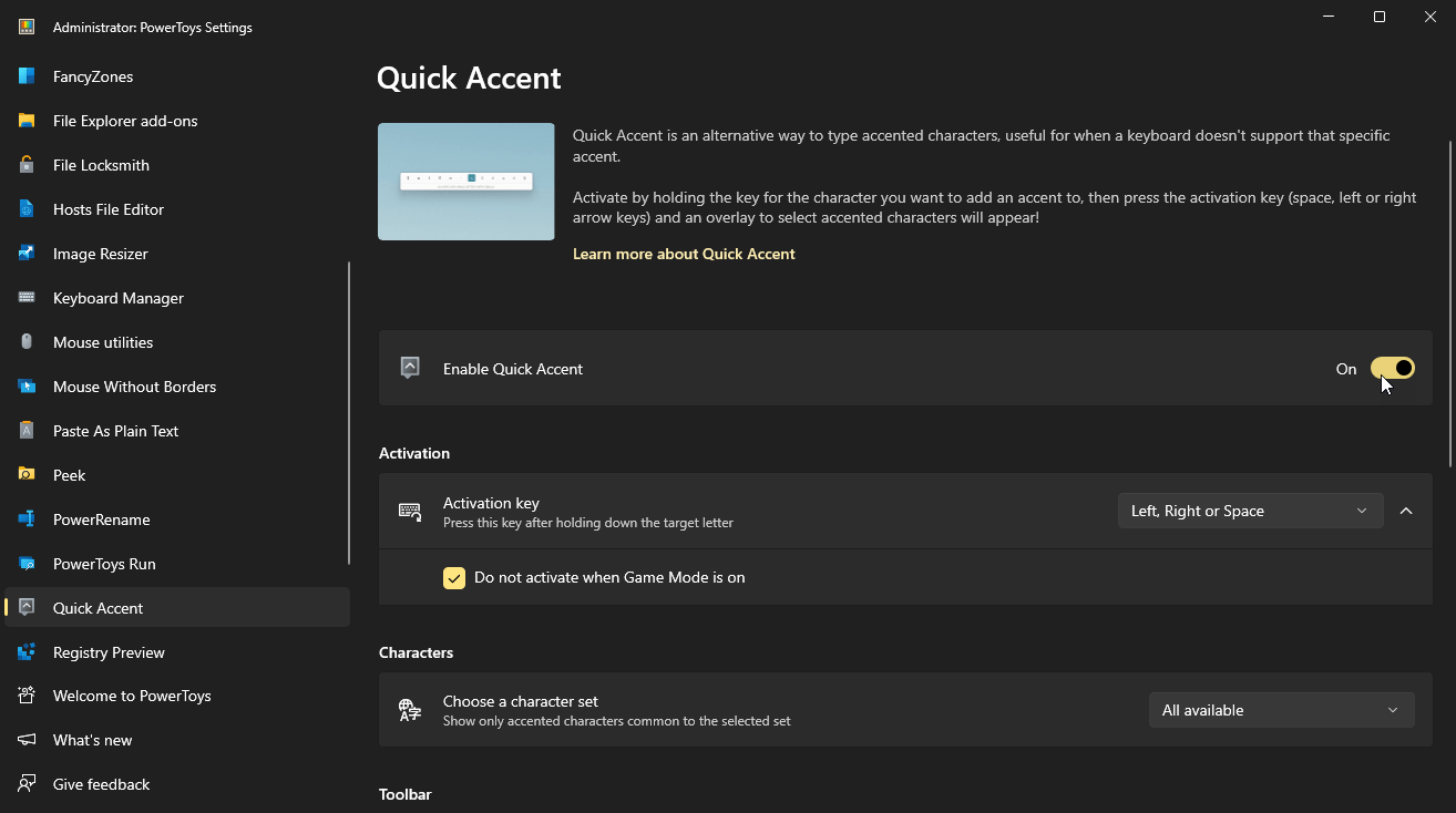 Quick Accent